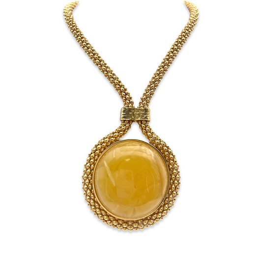 Amber gold plated necklace