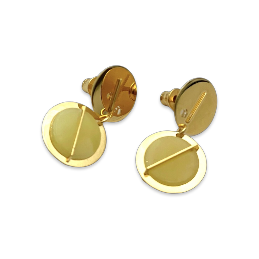 Gold plated amber earrings