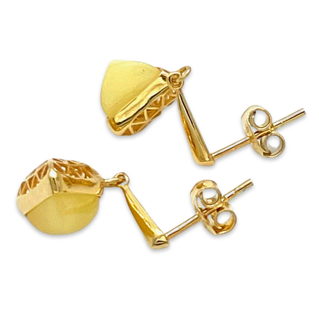 Gold plated amber earrings