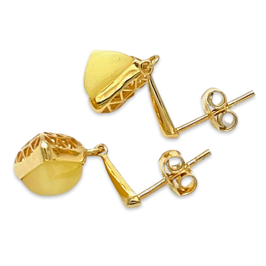 Gold plated amber earrings