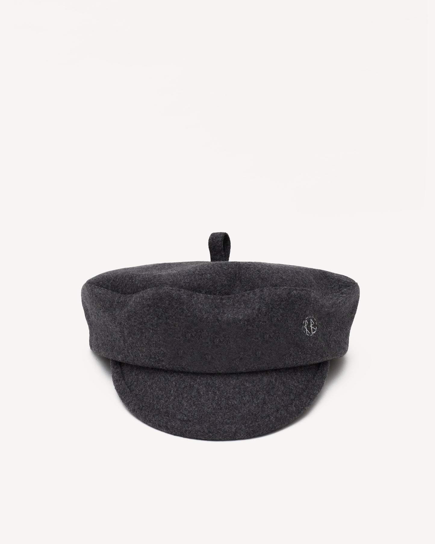 Monogram-emroidered wool-blend cap/beret