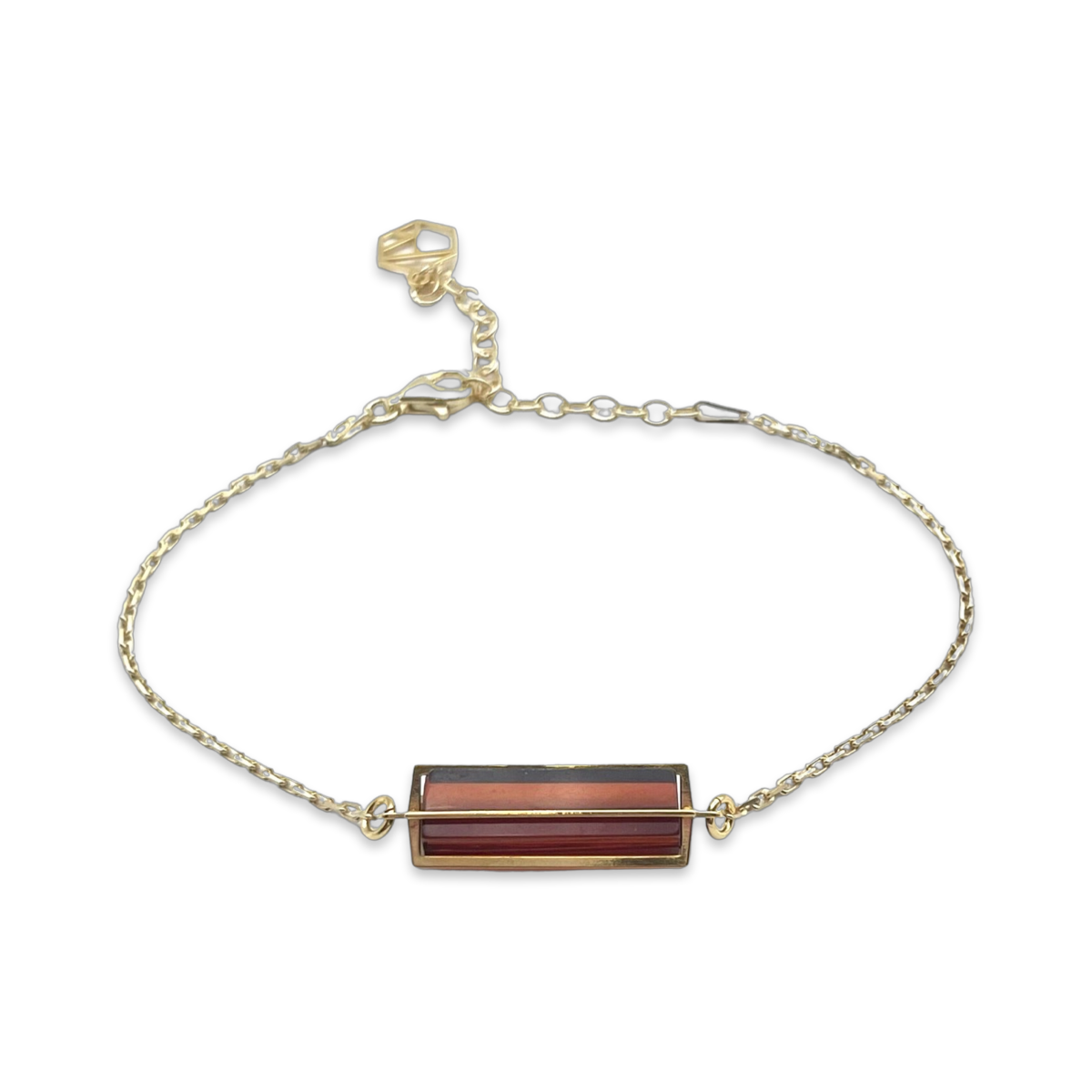 Gold plated amber bracelet