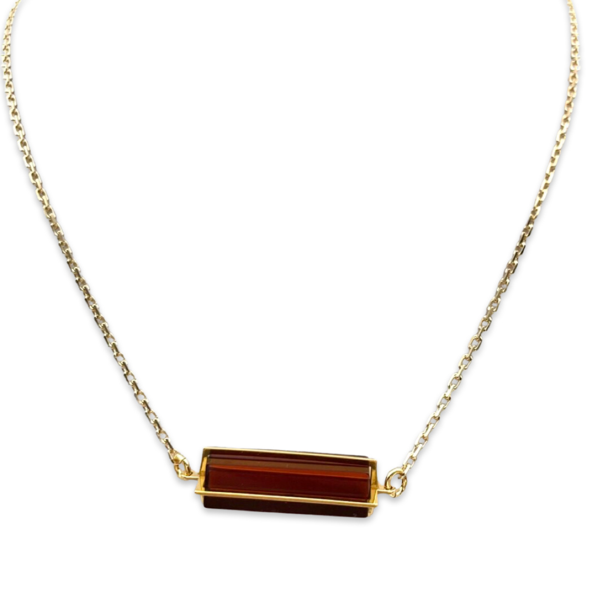 Amber gold plated necklace