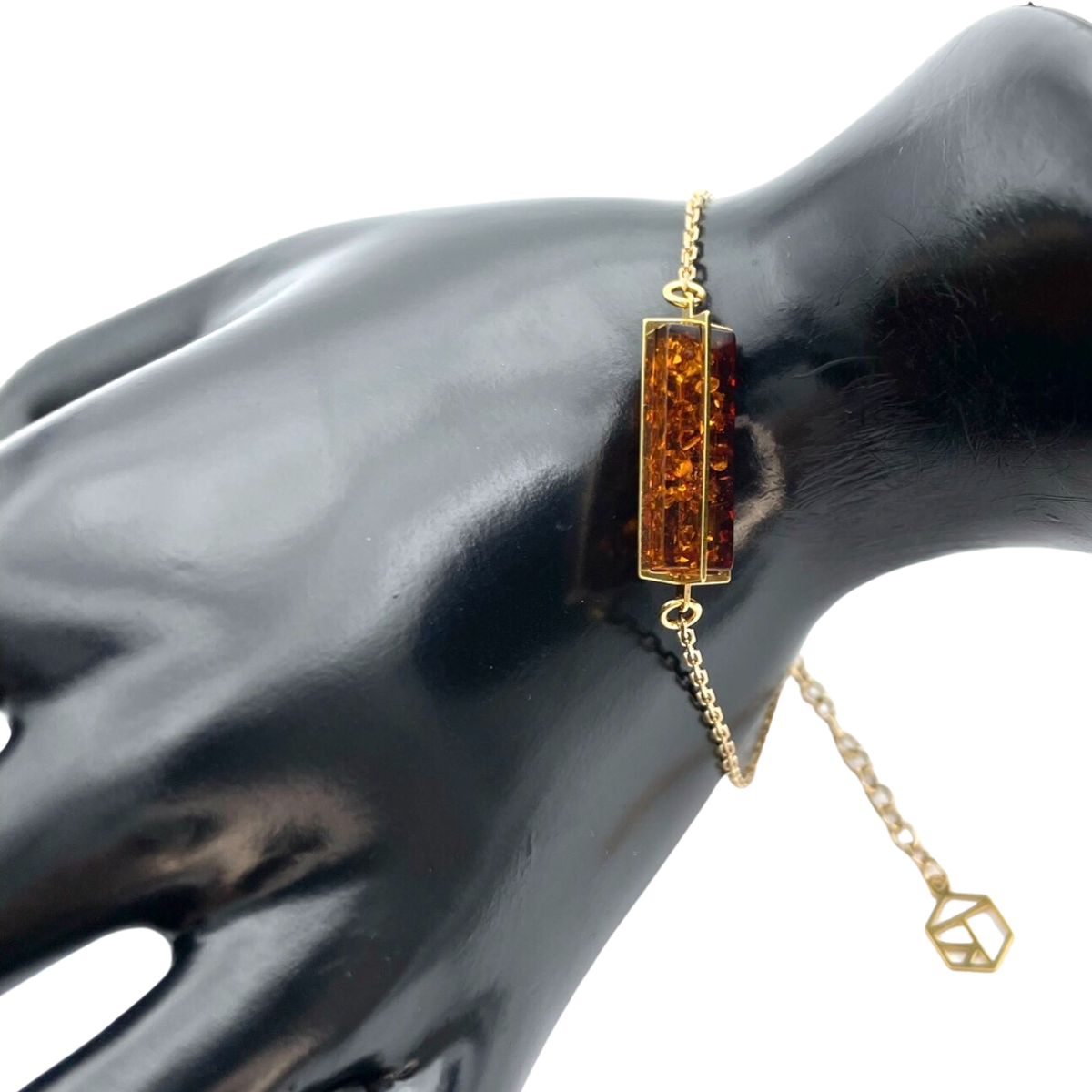 Gold plated amber bracelet