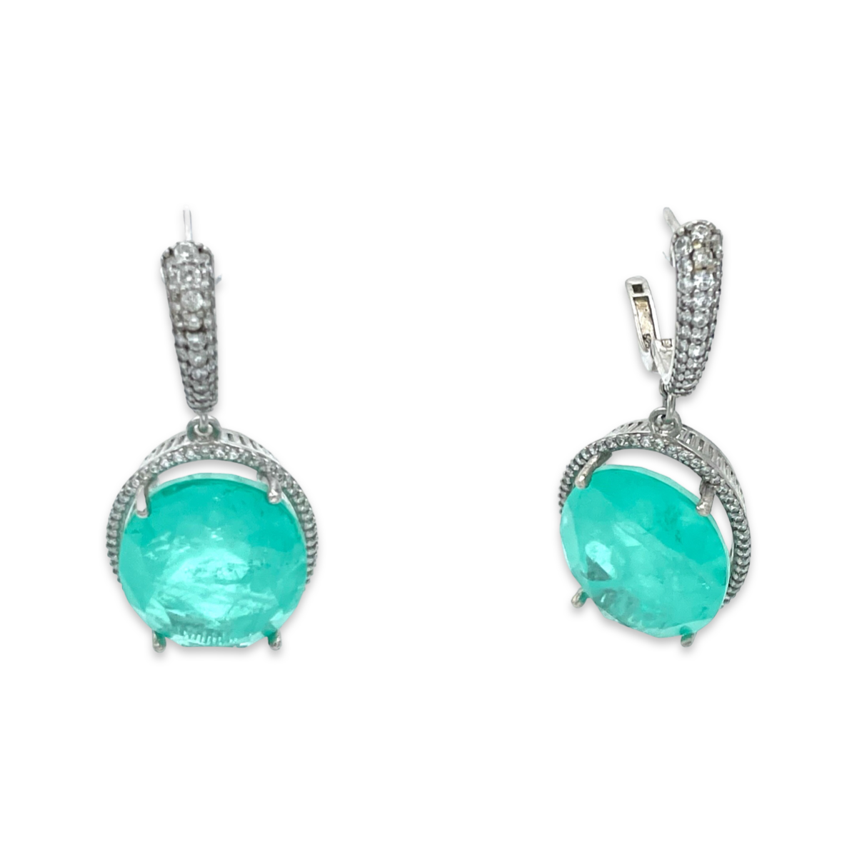 Silver earrings Paraiba