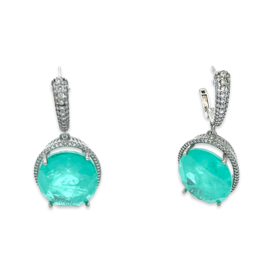 Silver earrings Paraiba