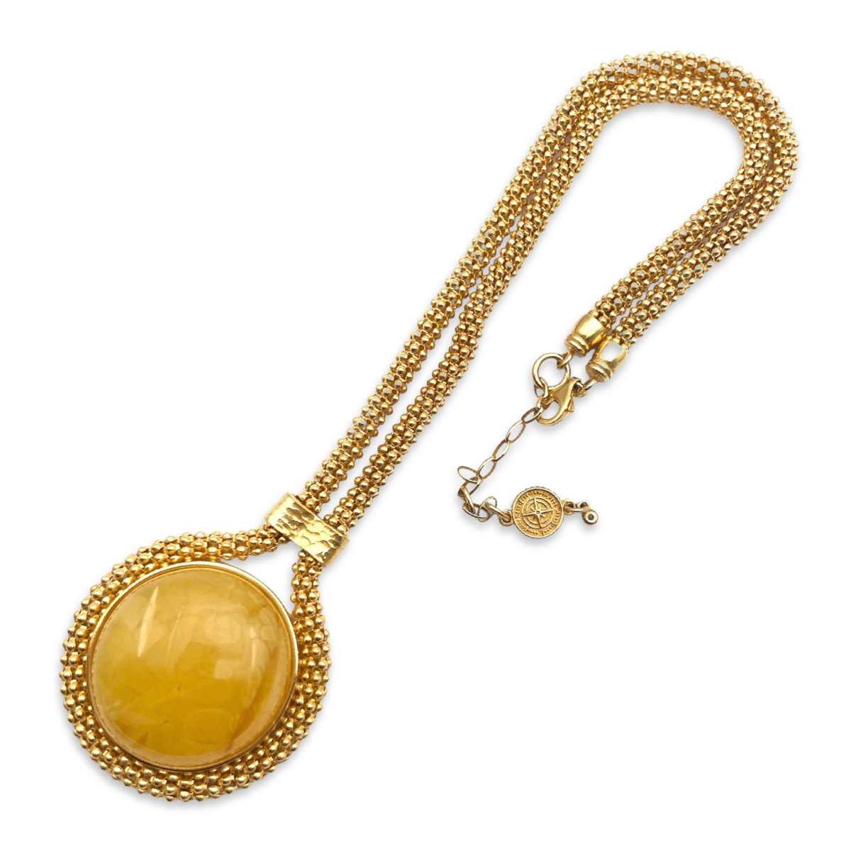 Amber gold plated necklace