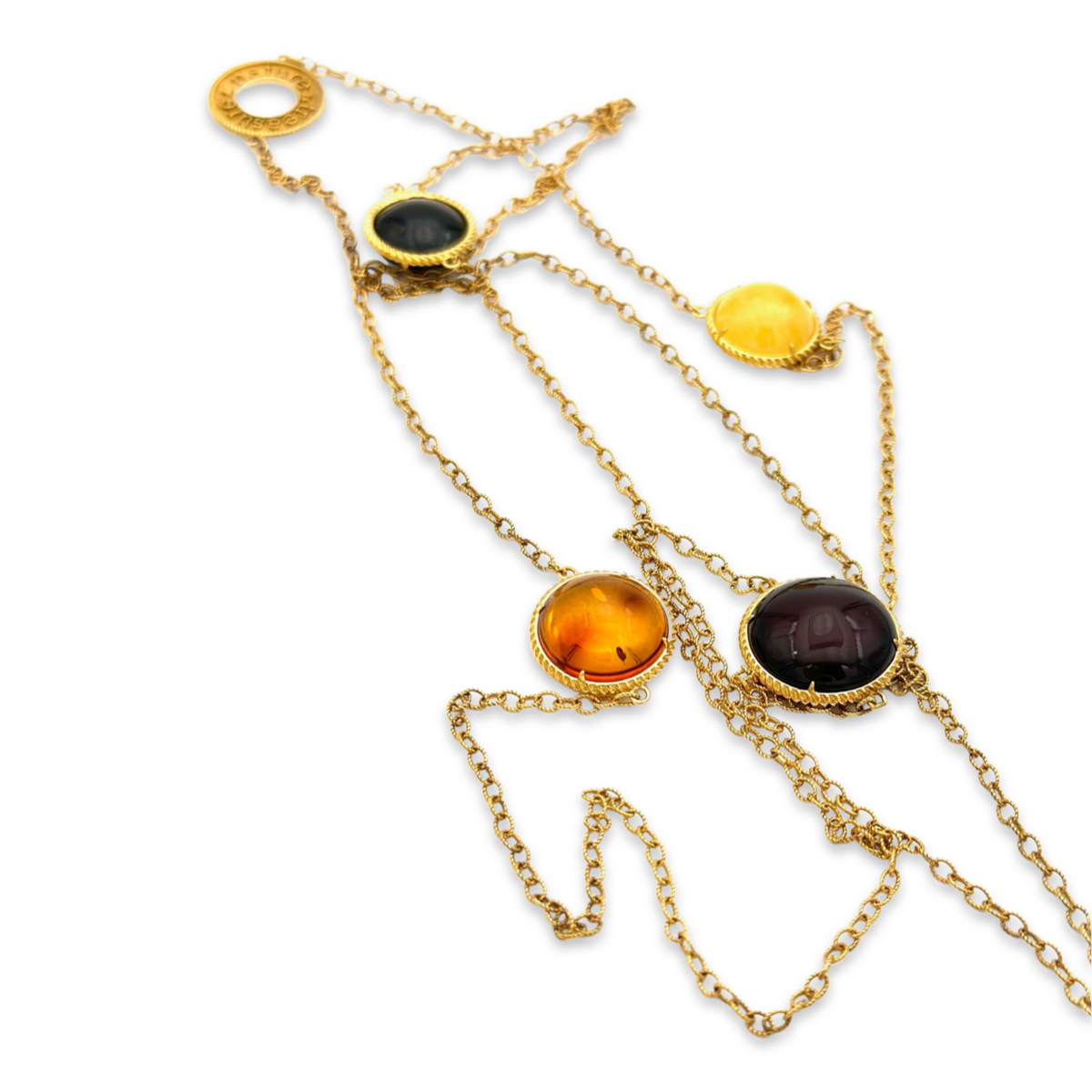 Amber gold plated necklace