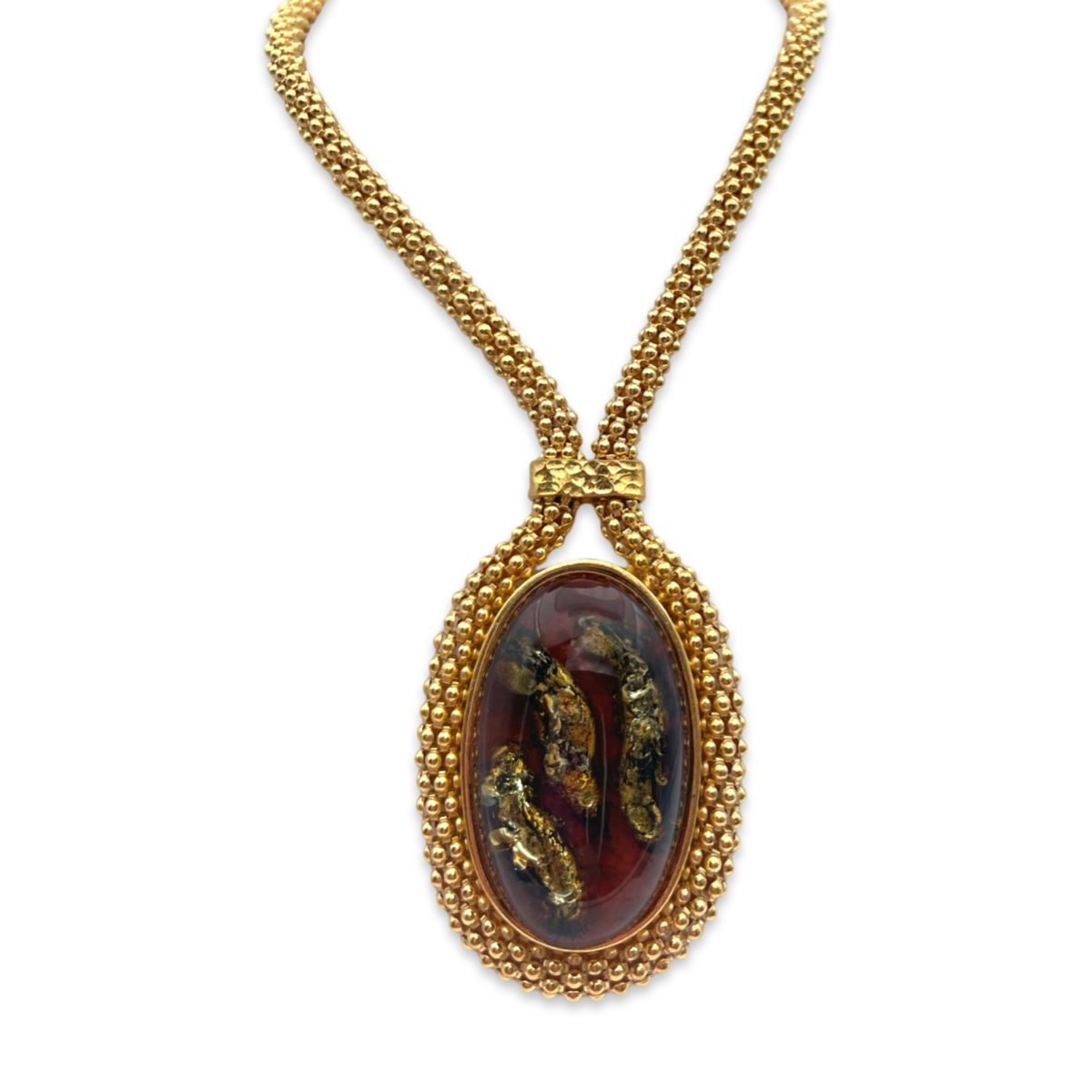 Amber gold plated necklace