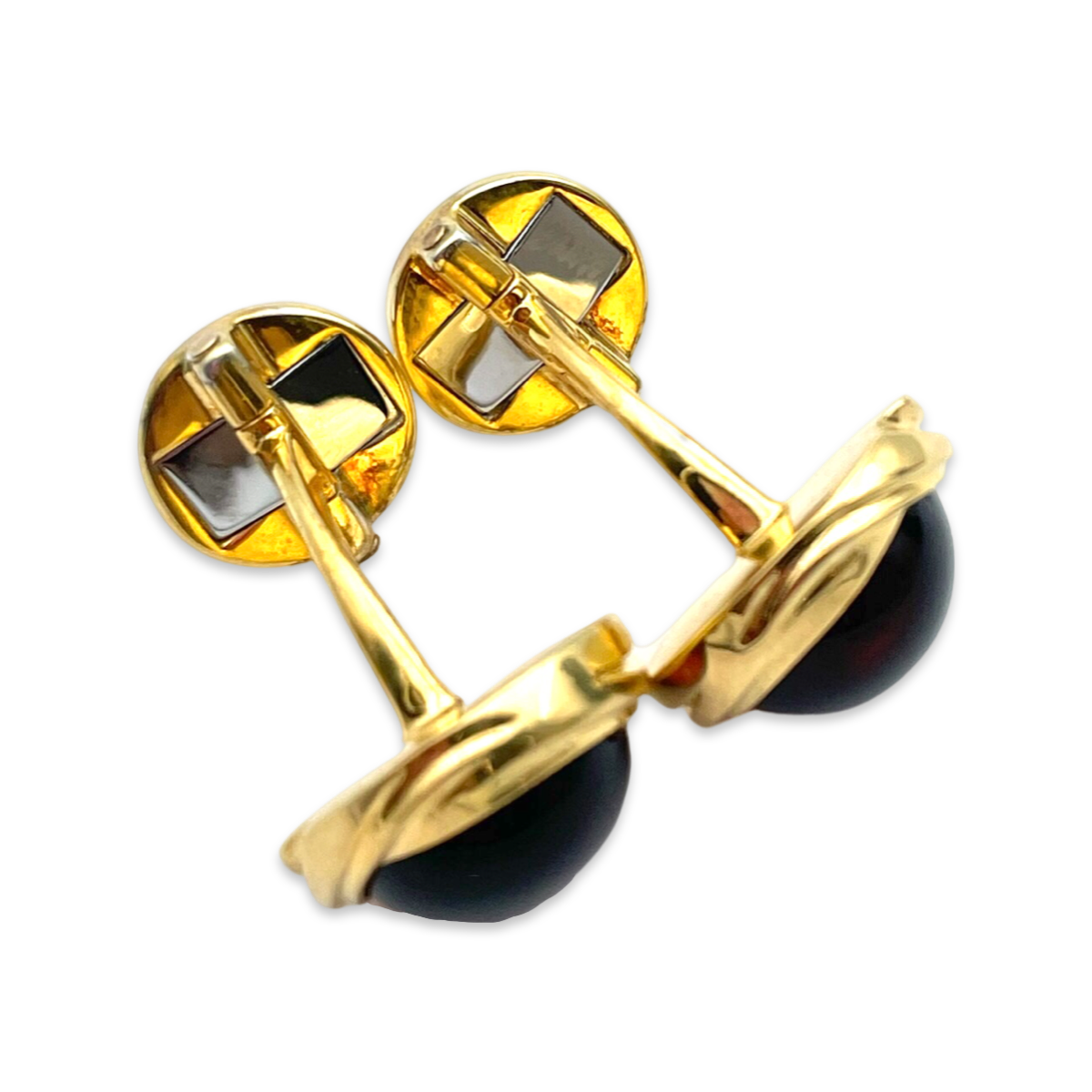 Gold plated amber cufflinks