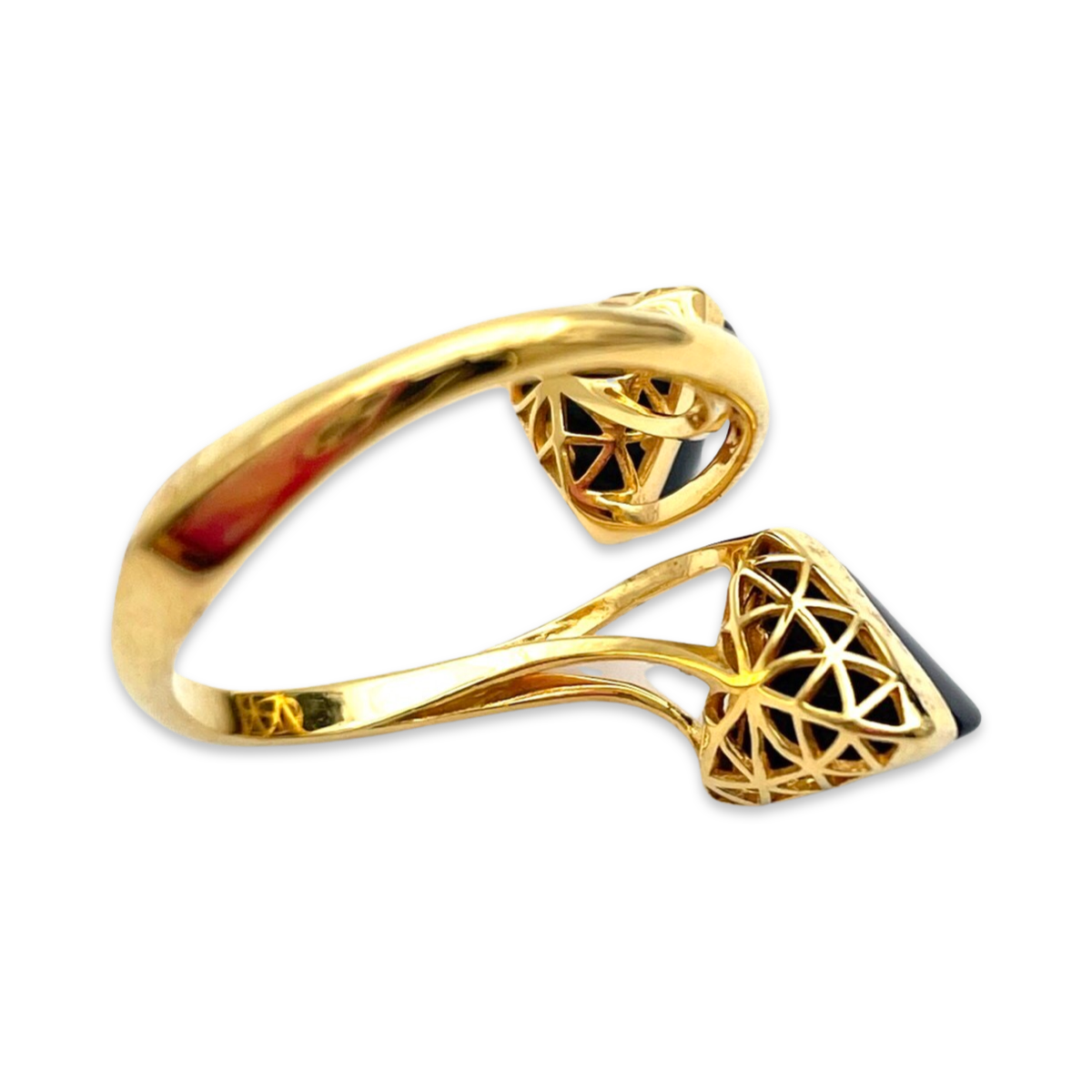 Gold plated silver and amber ring