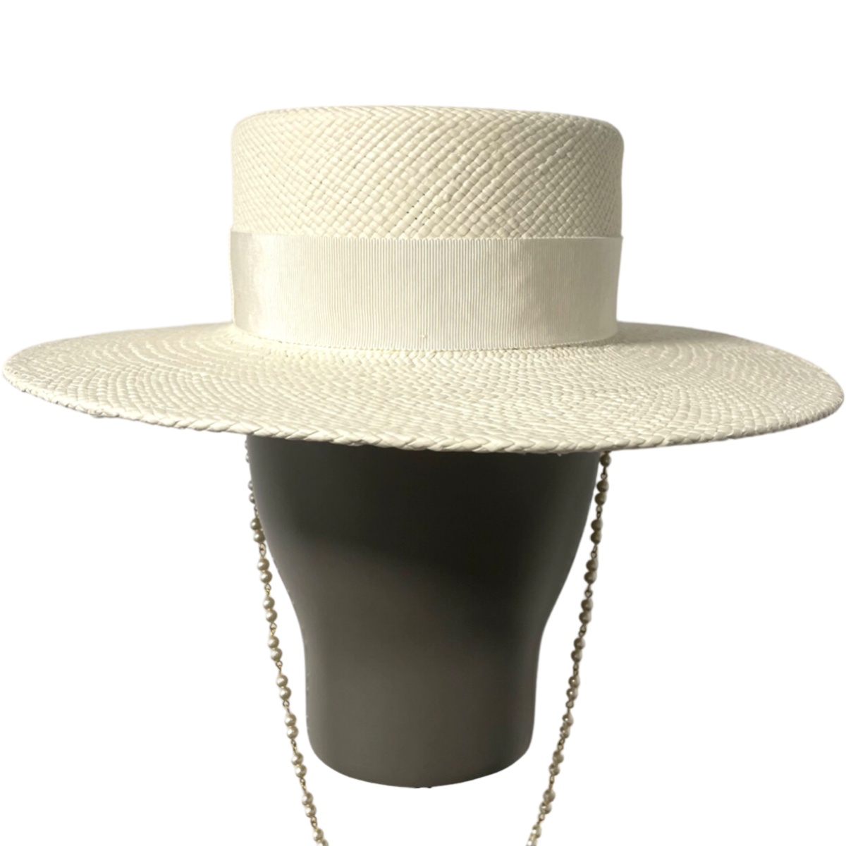 Double Chain Strap Boater Hat