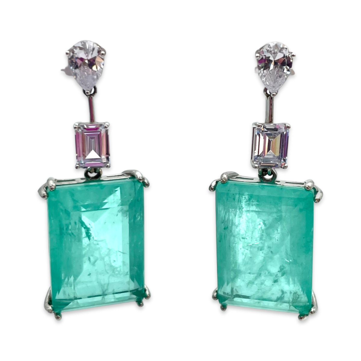 Silver earrings Paraiba