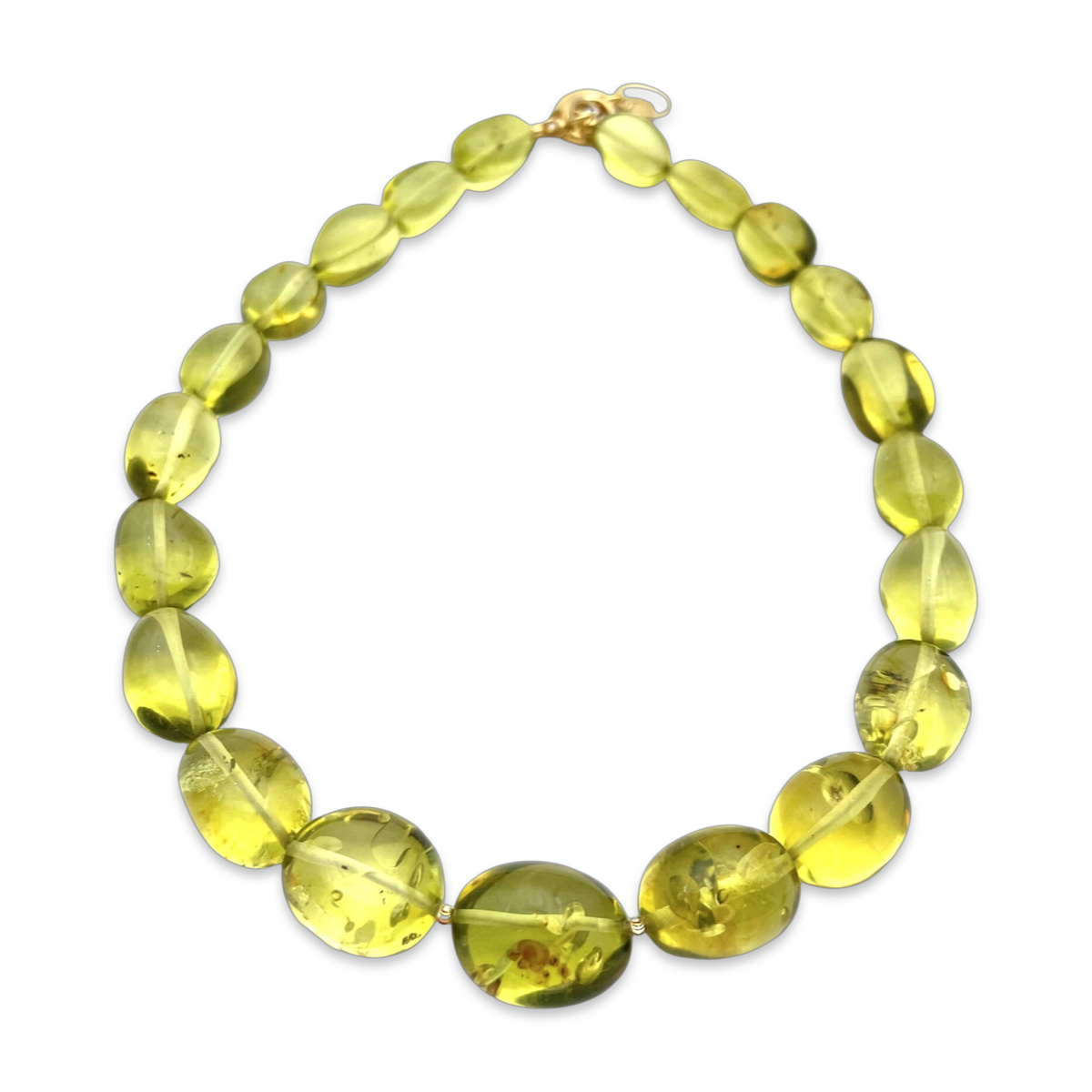 Green amber beads necklace