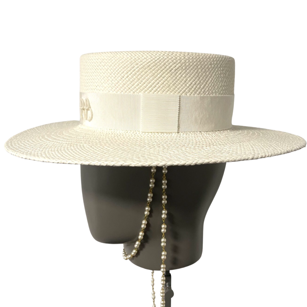 Double Chain Strap Boater Hat