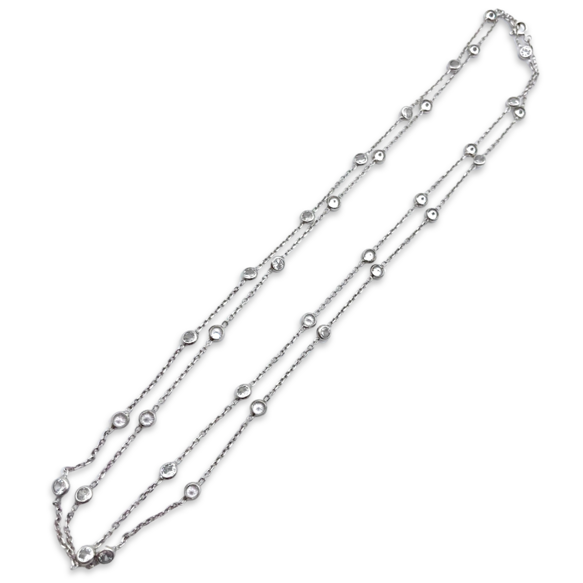 Silver chain with zircons