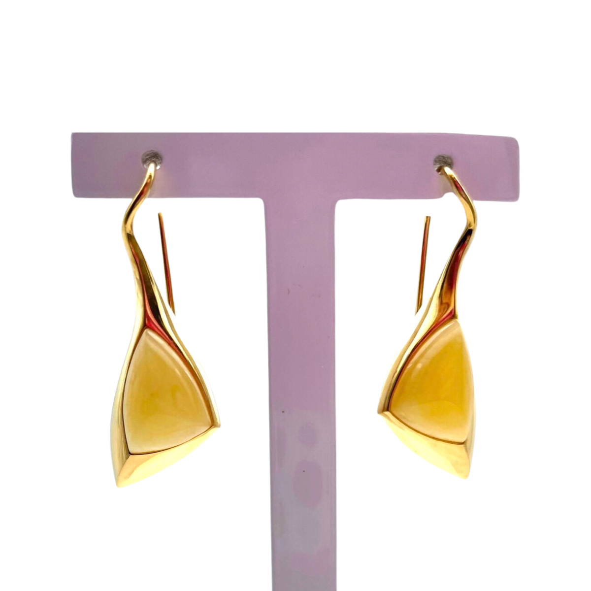 Gold plated amber earrings