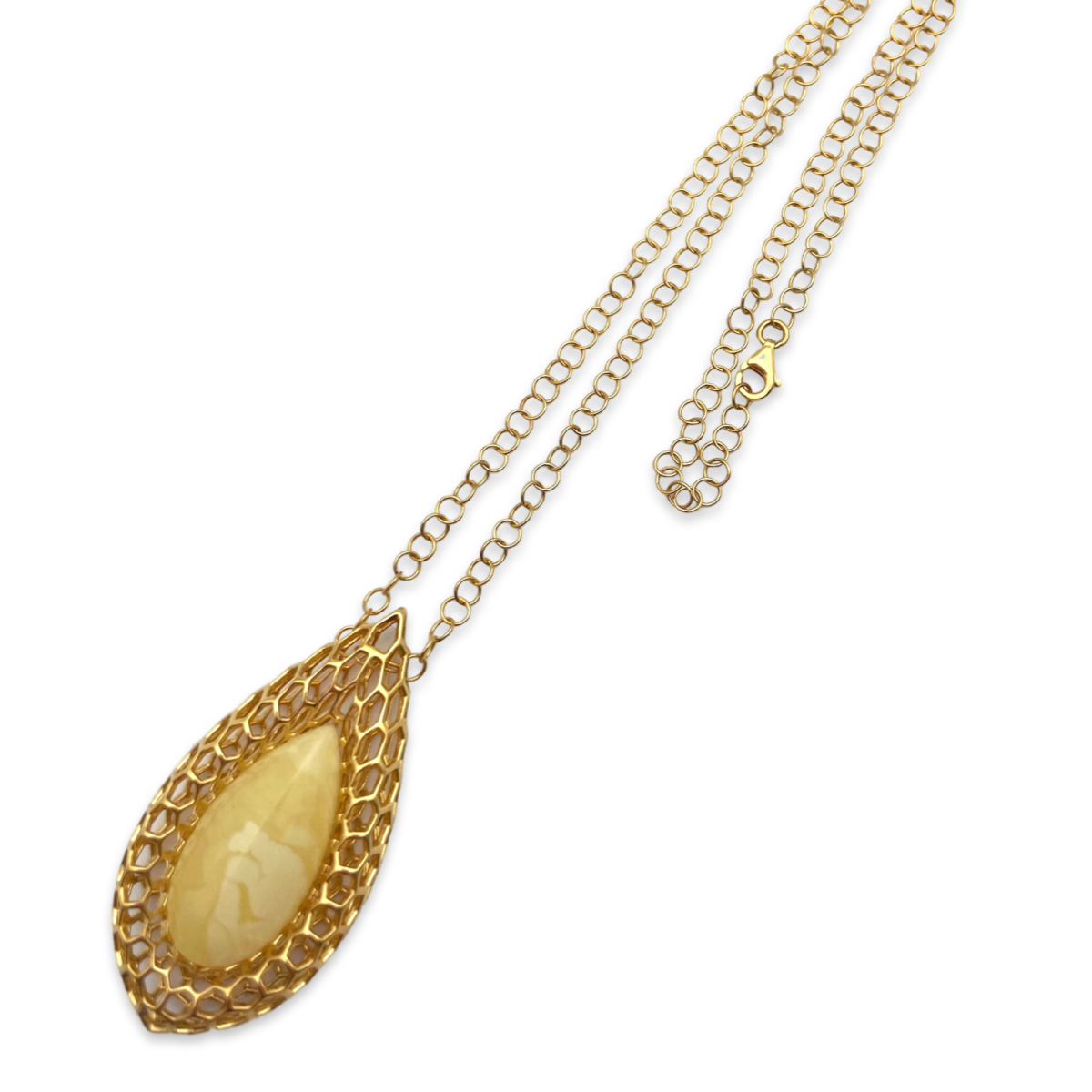 Amber gold plated necklace