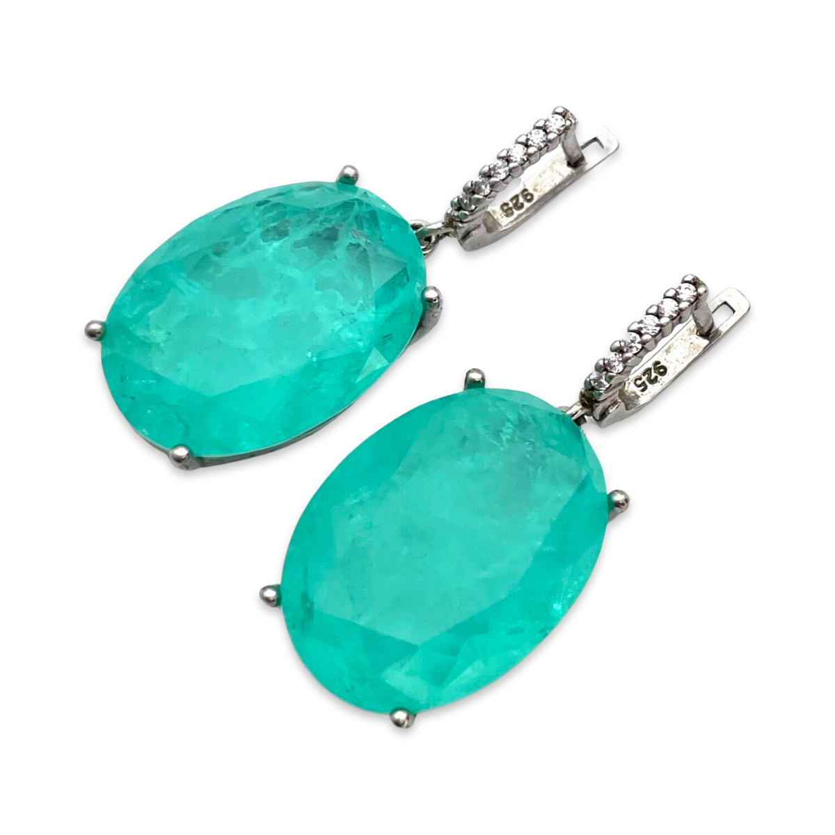 Silver earrings Paraiba