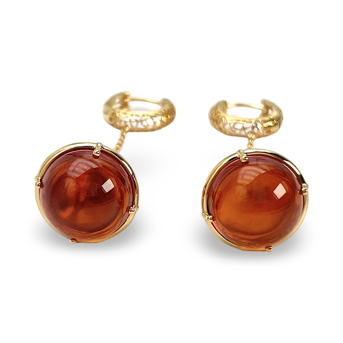 Gold plated amber earrings