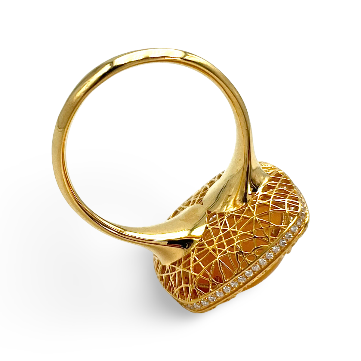 Gold plated amber ring