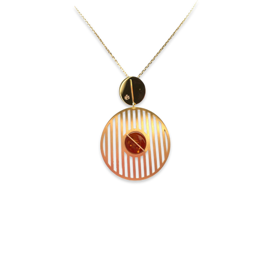 Amber gold plated necklace