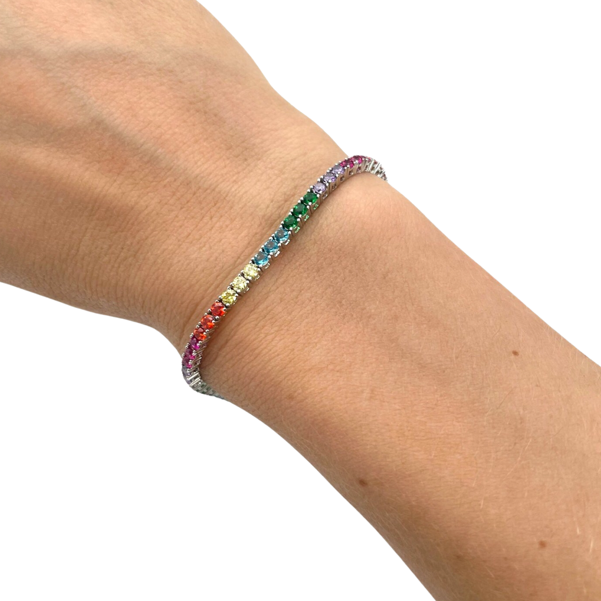 Rainbow Tennis Silver bracelet