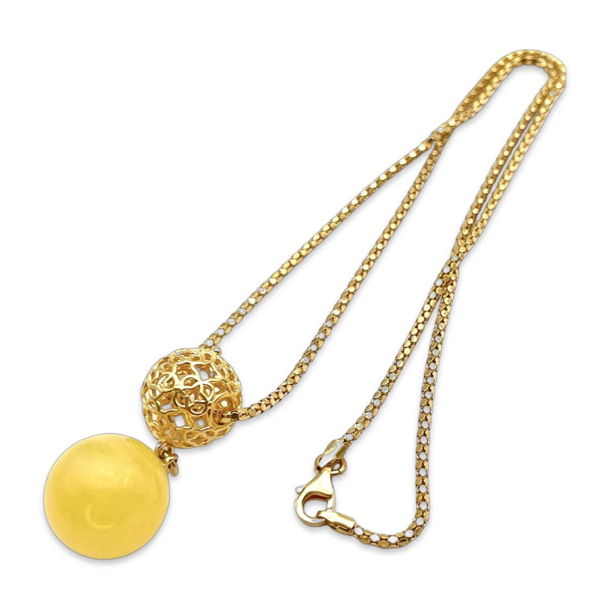 Amber gold plated necklace