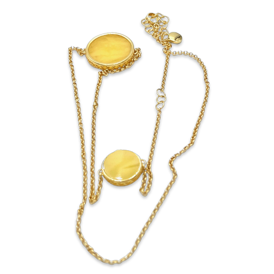 Amber gold plated necklace