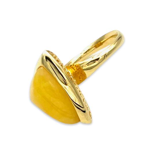 Gold plated amber ring