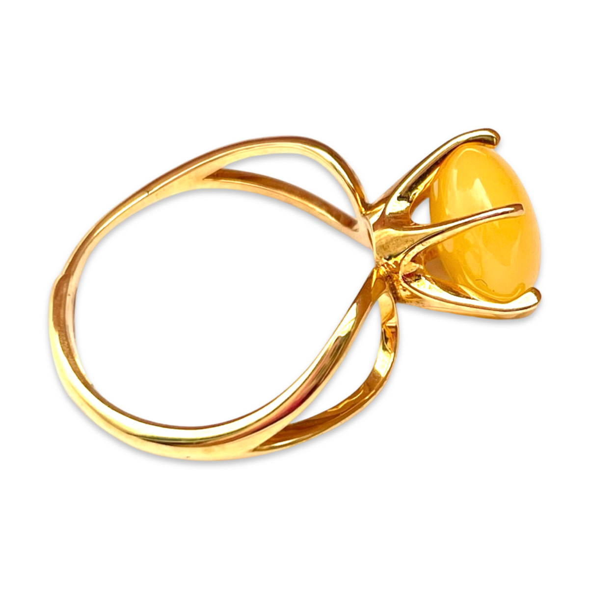 Gold plated amber ring