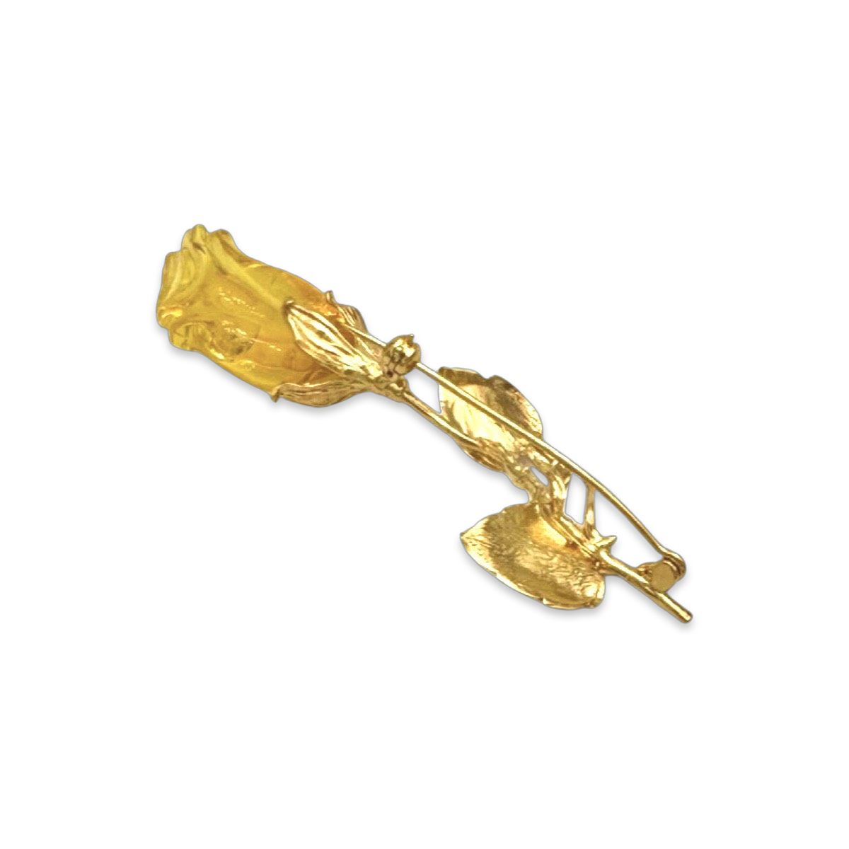 Gilded brooch with amber Rose