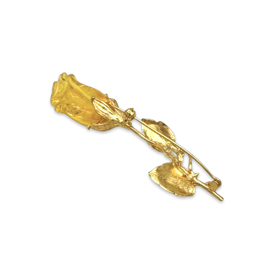 Gilded brooch with amber Rose