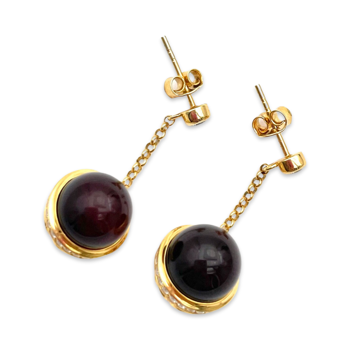 Gold plated amber earrings