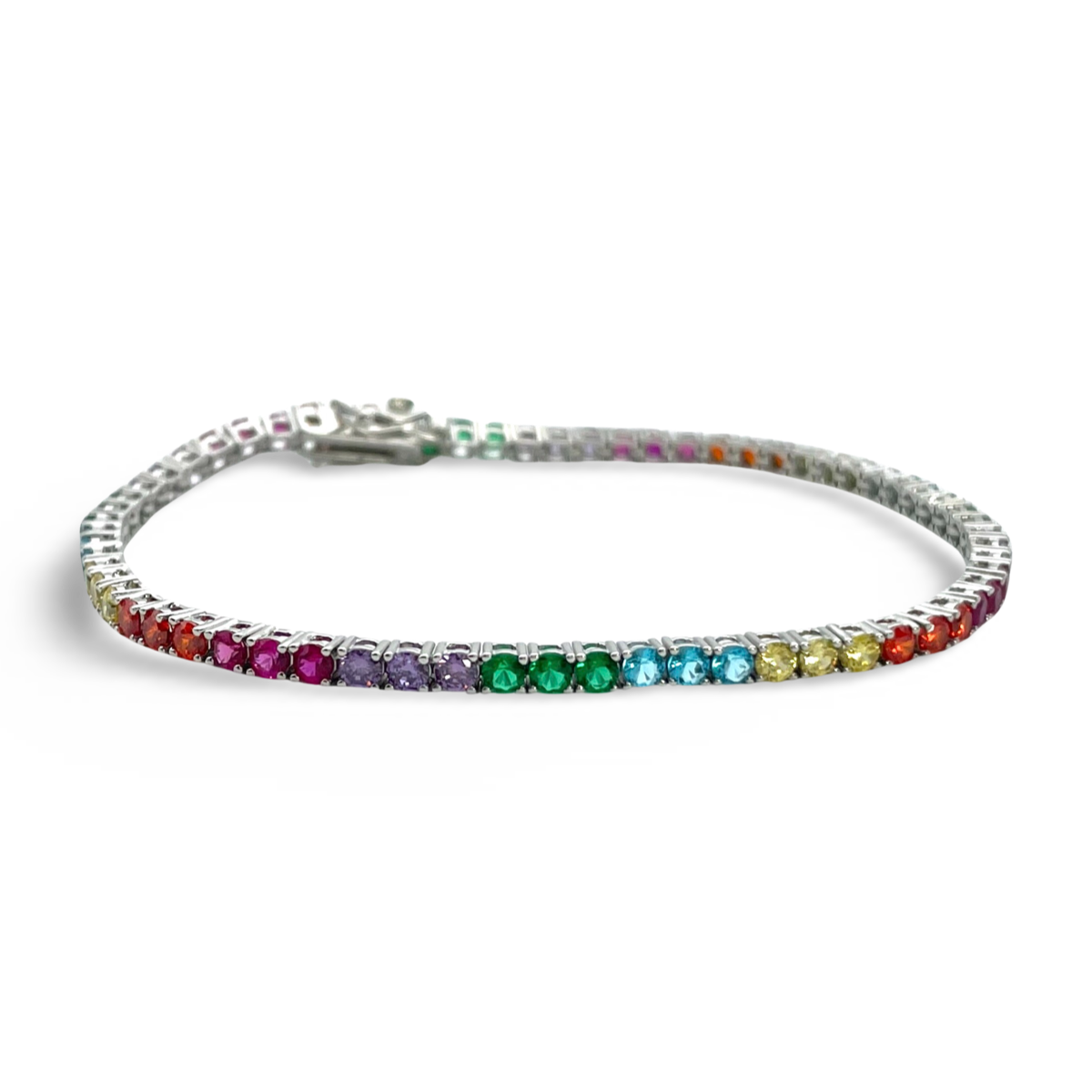 Rainbow Tennis Silver bracelet