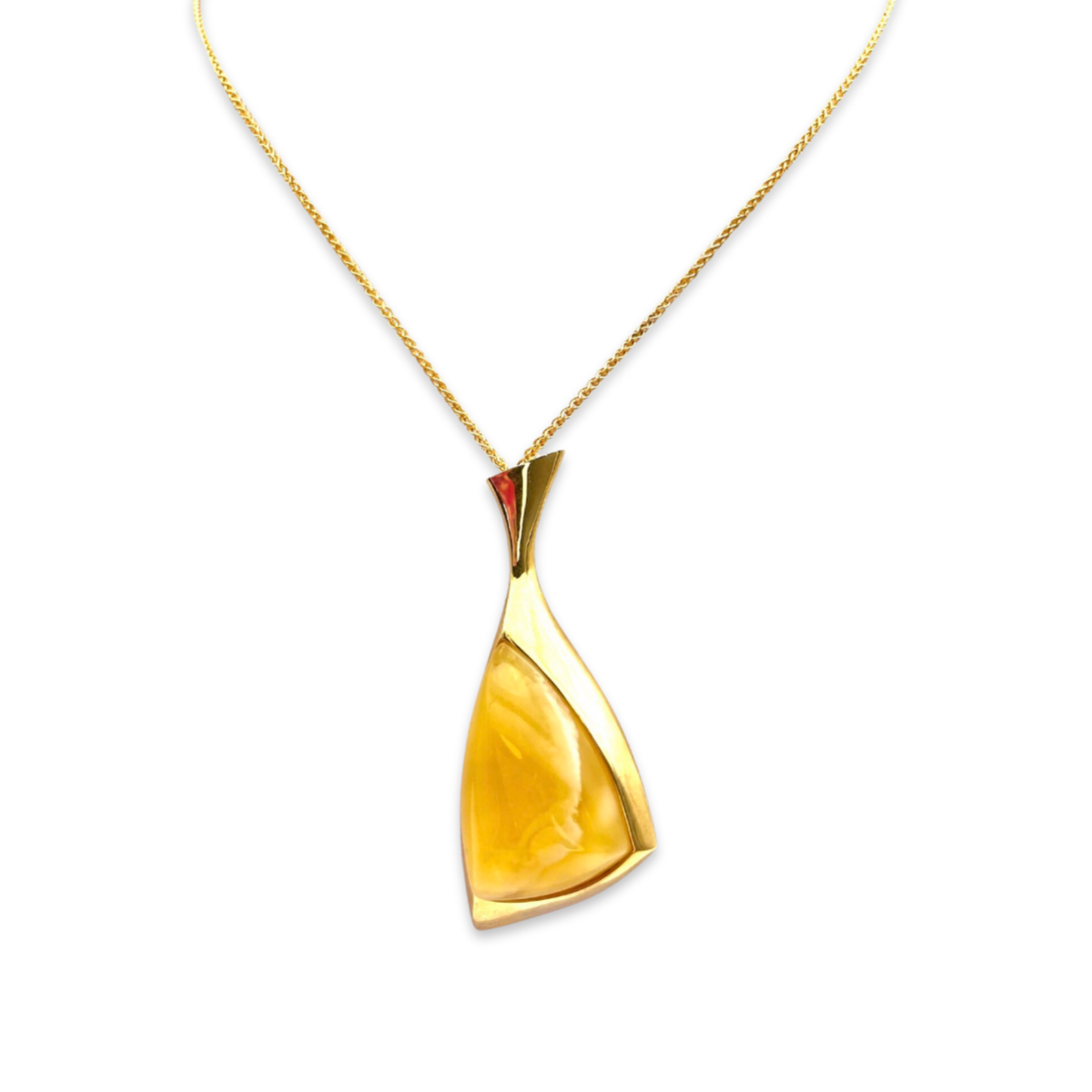 Amber gold plated necklace