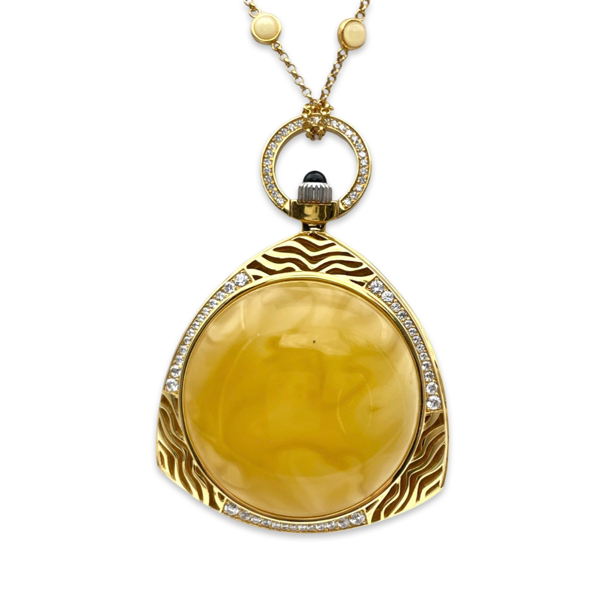 Amber gold plated necklace