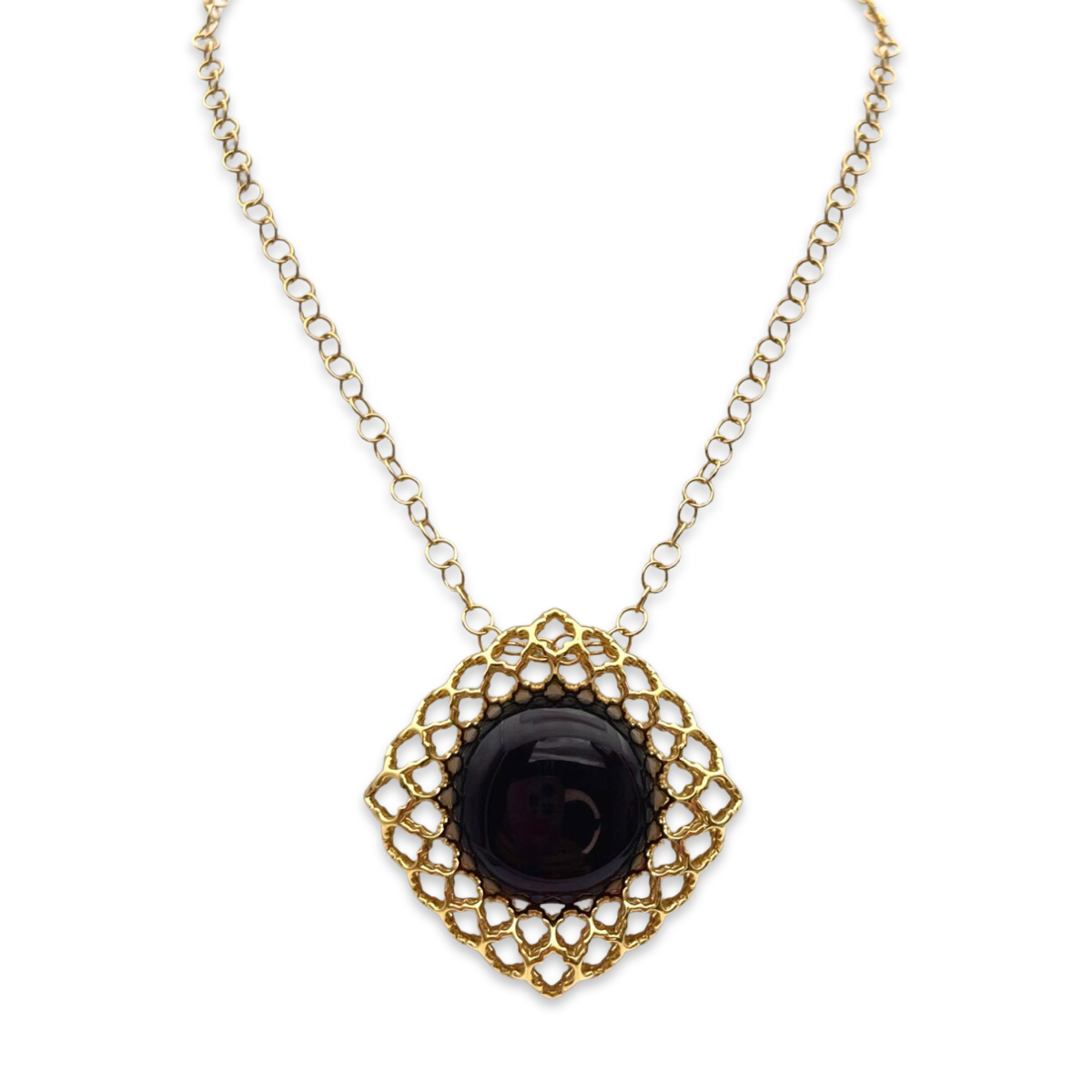 Amber gold plated necklace