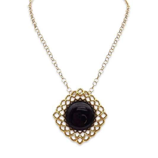 Amber gold plated necklace