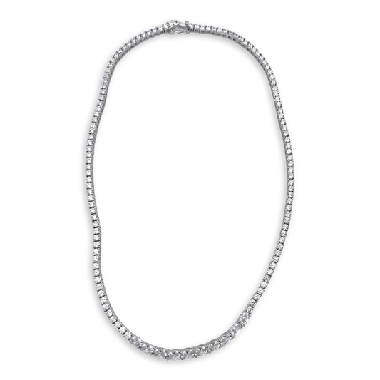 Silver Necklace with zircons