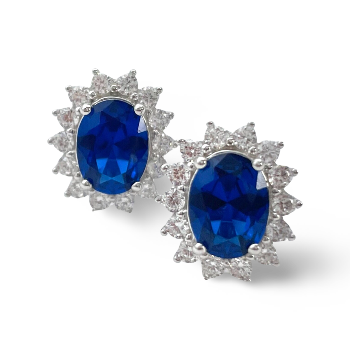 Princess Diana Silver Earrings