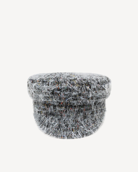 Shaggy cotton-blend baker boy cap