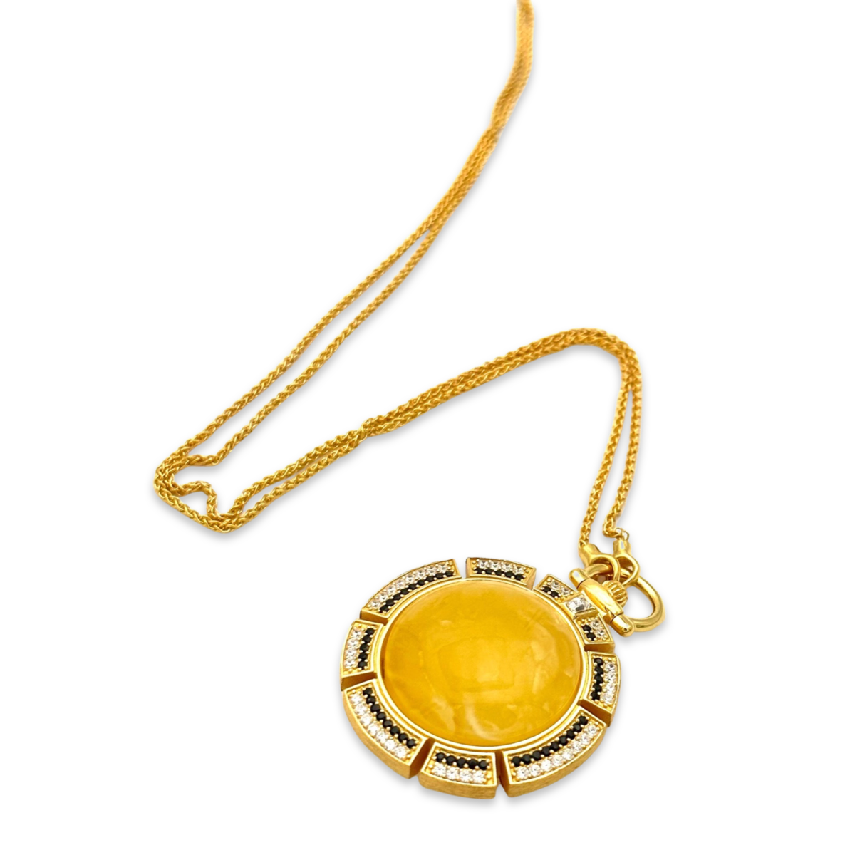 Amber gold plated necklace