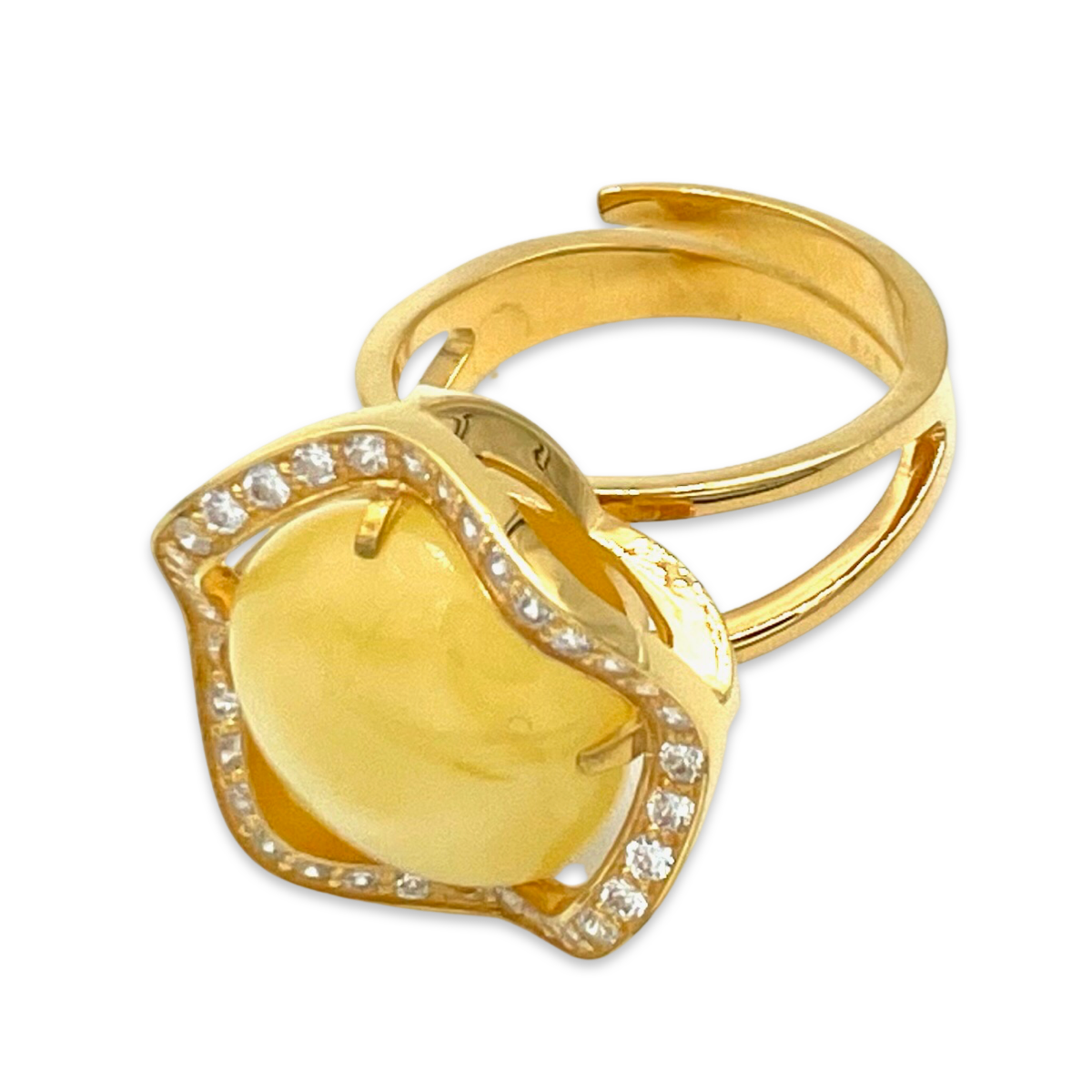 Gold plated amber ring