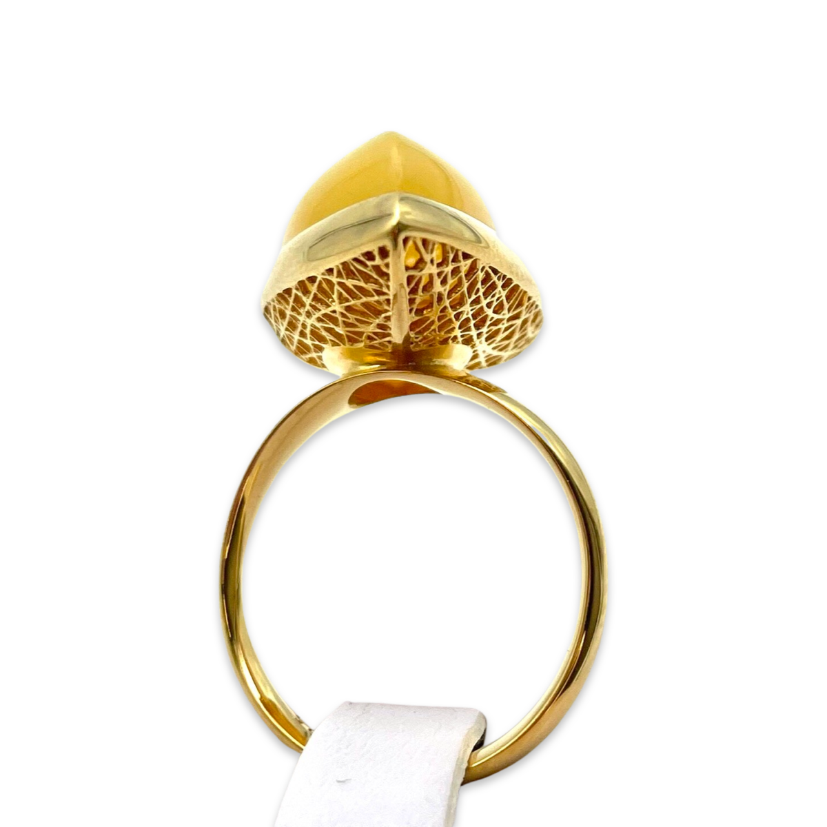 Gold plated amber ring