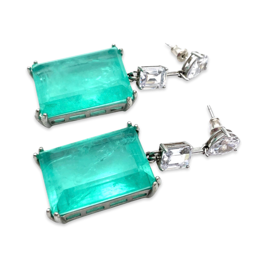 Silver earrings Paraiba