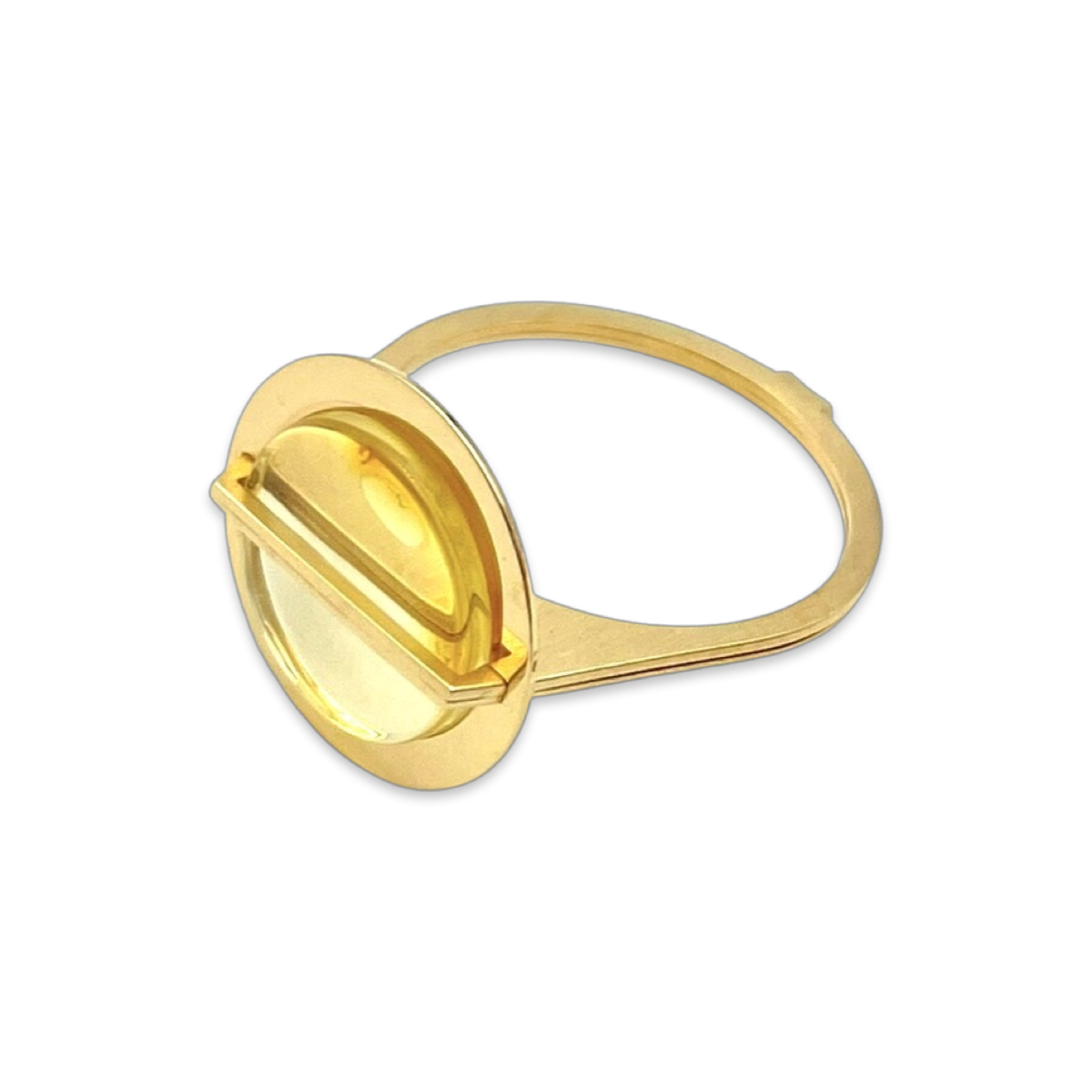 Gold plated amber ring