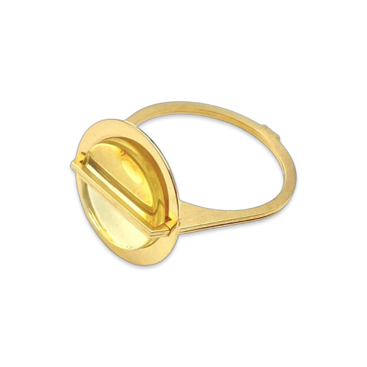 Gold plated amber ring