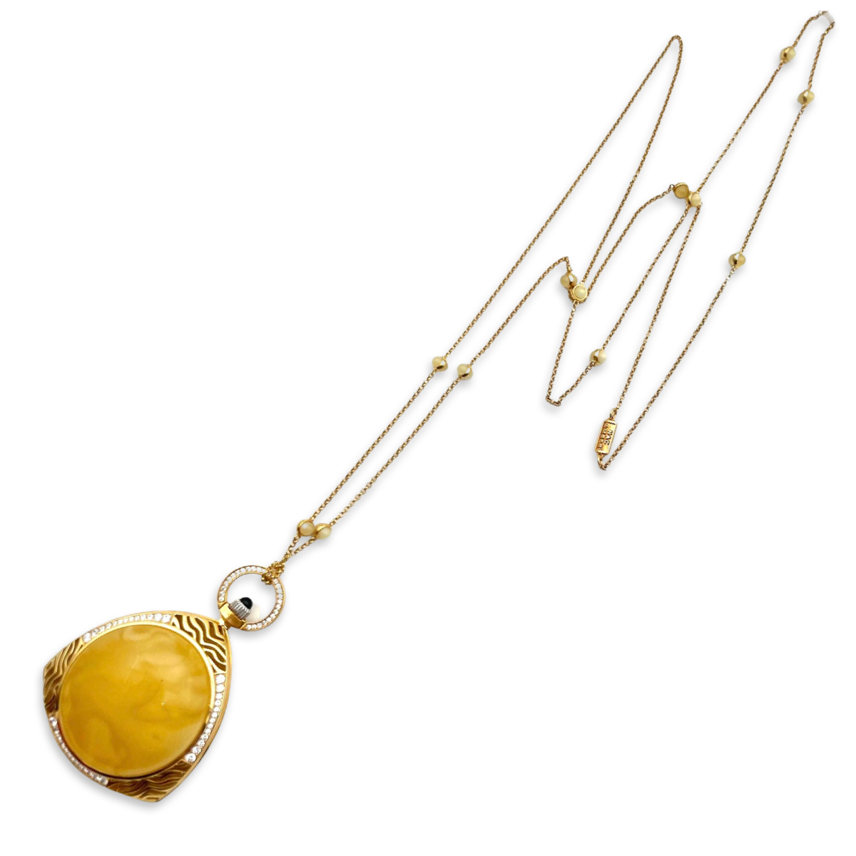 Amber gold plated necklace