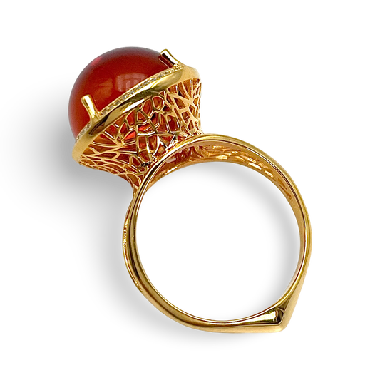 Gold plated amber ring